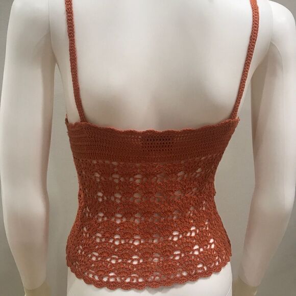 Crocheted Knitted Top, Orange, Ann Tjan for Kenar, Size L (Medium fit) - Picture 2 of 6